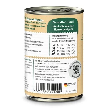 Knuffelwuff Nassfutter Hühnchen Mit Langkornreis & Karotten 6 X 400g – Bild 3