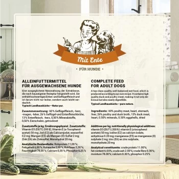 Betty's Landhausküche Mit Ente 6 X 800g Für Hund – Bild 5