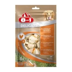 8in1 Delights Kauknochen Hähnchenfleisch Im Beutel S 6 Stück